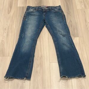 Aeropostale Distressed Blue Skinny Flare Jeans